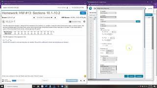 Finding a Linear Regression Equation in StatCrunch [upl. by Yoral]