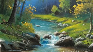 Dere Akrilik Boya Landscape Acrylic Painting [upl. by Pape]