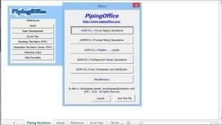 Piping Office B31 Calculators Menu [upl. by Chanda]