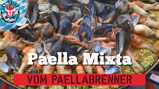 Paella Mixta  Paellapfanne  WAHNSINNS Paella mit MEERESFRÜCHTEN und FLEISCH für 30 Personen [upl. by Halsy]