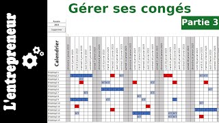 3 Gestionnaire de congés sur Excel  Macrocommande [upl. by Sutit]