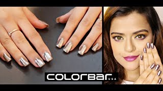 Get Mirror Effect On Nails At Home  Chrome Nails With Colorbar Magic Mirror Kit  Demo amp Review [upl. by Elenaj98]