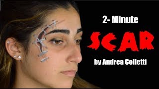 2 Minute Face Paint Scar by Andrea Colletti [upl. by Zoe135]