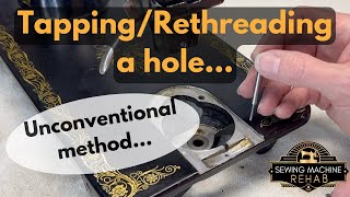 Tapping or rethreading a screw hole  A very unconventional methoddid it work [upl. by Asillim151]