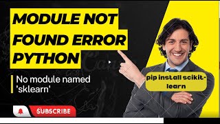 Module Not Found Error  No module named sklearn in python  pycharm  jupyter notebook [upl. by Ellehcen]