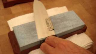 Sharpening Knives with Whetstones CHEFS Demo [upl. by Nallak877]