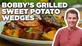 Bobby Flays Grilled Sweet Potato Wedges  Bobby Flays Barbecue Addiction  Food Network [upl. by Waine]