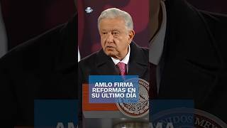 AMLO firma reformas a la GN y pueblos indígenas en su último día como Presidente shorts [upl. by Tail]