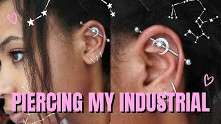 PIERCING MY INDUSTRIAL AT HOME [upl. by Wanyen]