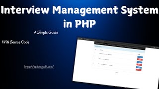 Interview Management System in PHP MySQL  PHP PROJECT [upl. by Sulihpoeht]