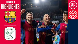 Resumen PrimeraDivisiónFS  Barça 43 Movistar Inter  Jornada 8 [upl. by Nola397]