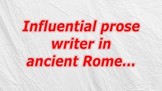 Influential prose writer in ancient Rome CodyCross Crossword Answer [upl. by Leahsim933]