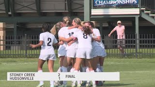 Hudsonville soccer falls to Stoney Creek 21 in state championship [upl. by Aicenat]