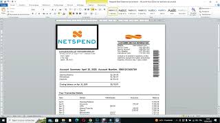 How to Edit Netspend Bank Statement Template [upl. by Garvy910]