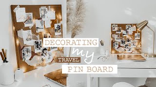 Decorating my Travel Pin Board  Pin Board Decoration Idea  Canon Selphy Printer [upl. by Laeynad374]