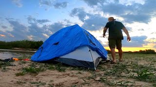 Acampando solo en la isla Pesca y cocina PESCA URBANA outdoor [upl. by Najed]