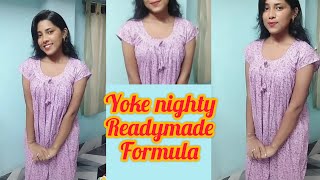 readymade yoke nighty cutting video ❤❤॥ readymade formula [upl. by Ecirpac]