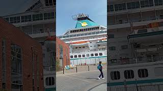 Beautiful Phoenix Artania Cruise Ship berthed in Halifax Nova Scotia with Turquoise Seagull Logo [upl. by Boorer100]