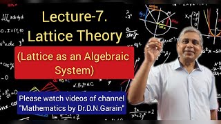 Lattice Theory Lec7Lattice as an Algebraic System by DrDNGarain [upl. by Cherian]