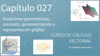 Ecuaciones Paramétricas Parametrización y Representación Gráfica Curso Cálculo Vectorial Cap 027 [upl. by Tisha830]