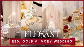 Luxury in Harmony Red Gold and Ivory Wedding Decor  Winnet Luxury Decor [upl. by Williamsen771]