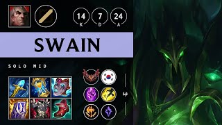 Swain Mid vs Ryze Dominating  KR Grandmaster Patch 1421 [upl. by Ashli]