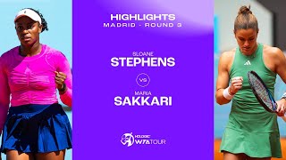 Sloane Stephens vs Maria Sakkari  2024 Madrid Round 3  WTA Match Highlights [upl. by Annonyw166]