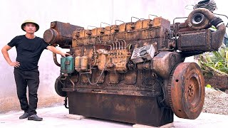 💡 Genius Boy Restores Old Broken X6170ZC620 5 Engine  Complete WEICHAI Engine Restoration Skills [upl. by Llebasi]