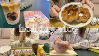 【vlog】社会人4年目の休日vlog🌼ここ最近の目標を振り返ったり流行りの焼きポンデリング作って食べて充実してた休日🫶 [upl. by Tinya498]