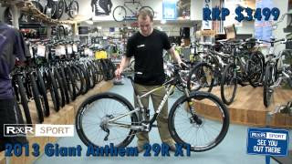 2013 GIANT ANTHEM X 29ER 1 MOUNTAIN BIKE REVIEW [upl. by Ettevahs450]