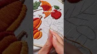 Basic stem stitch embroidery embroidery handembroidery handmade stitch art craft needle [upl. by Fabrienne]