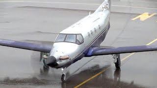 Rare Huge 7 Blade Prop Pilatus PC12 NGX Super Legacy  LXVAD  Landing at Nancy Essey Airport [upl. by Gnohc]