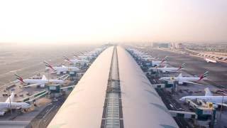 Emirates Fleet at Dubai International  Timelapse Emirates Airline [upl. by Ellennad]