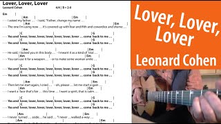 Lover Lover Lover  Leonard Cohen • Cover • Chords • Lyrics  play along [upl. by Lacey261]