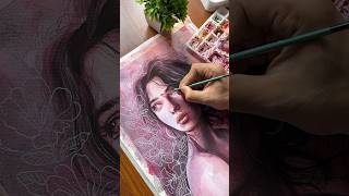 Loose Watercolors Portrait 🎀 artshorts artvideos [upl. by Primavera]