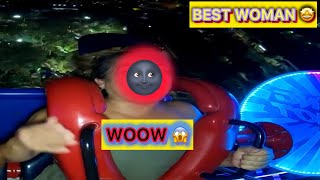 Slingshot ride 171  SUPER SLOWED  🔥 Slingshot Spectacle Girls Exhilarating Ride 🤩 [upl. by Arimak212]