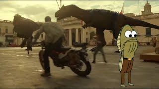 All deaths in Jurassic World Dominion with Spongebobs quotMy Legquot sound effect over it [upl. by Convery]