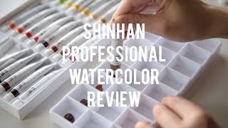 Review Shinhan Professional Watercolor Tubes 30 Colors [upl. by Elburr]