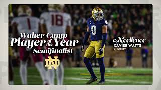 Xavier Watts Named Walter Camp Player of the Year Semifinalist  Notre Dame Football [upl. by Graeme]