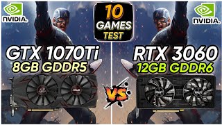 GTX 1070 Ti vs RTX 3060  10 Games Tested  How Much Difference [upl. by Yramanna]