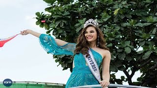 Catriona Gray stays calm as crown breaks during parade [upl. by Tessler]