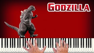 1954  Godzilla Classic Theme  PIANO TUTORIAL [upl. by Eneliak]