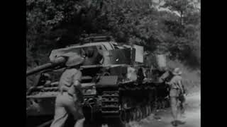 British troops stage some action shots with a pair of knocked out Panzer IVs near Salerno in 1943 [upl. by Ainej]