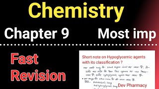 Pharmaceutical Chemistry Chapter 9 in hindi  Hypoglycemic agents in hindi [upl. by Thornton]