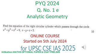 Find the equation of the right circular cylinder which passes through the circle x2y2z29 xy [upl. by Moseley]