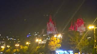 Flame tower Baku Azerbaijan [upl. by Burtis]