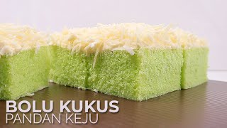 BOLU KUKUS PANDAN KEJU  PANDAN CHEESE STEAMED CAKE [upl. by Carin]