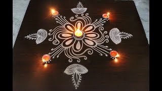 Deepavali depam muggulu designs  Diwali rangoli kolam designs [upl. by Nerw]