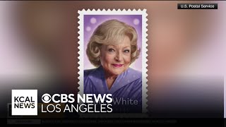 USPS honors Betty White with a postal stamp [upl. by Nodnalb60]