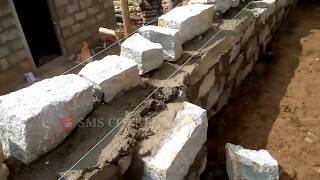 Size Stone Masonry Wall in Construction  Working process [upl. by Ennaillek]